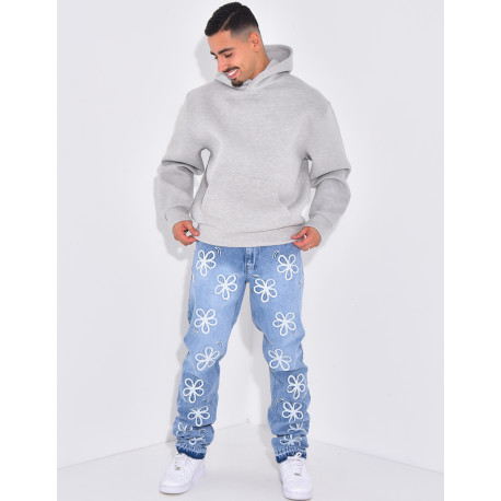 Jeans à fleurs