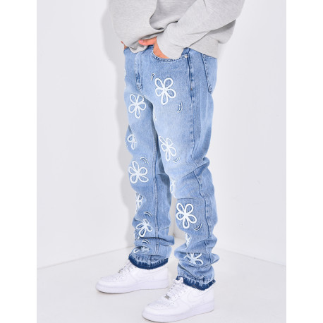 Jeans à fleurs