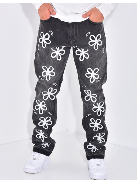Jeans à fleurs