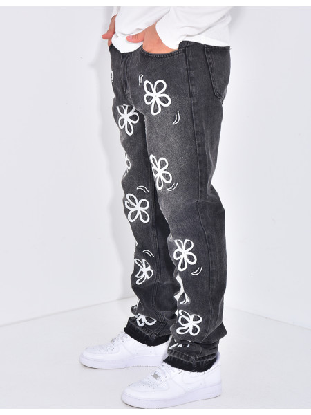 Jeans à fleurs
