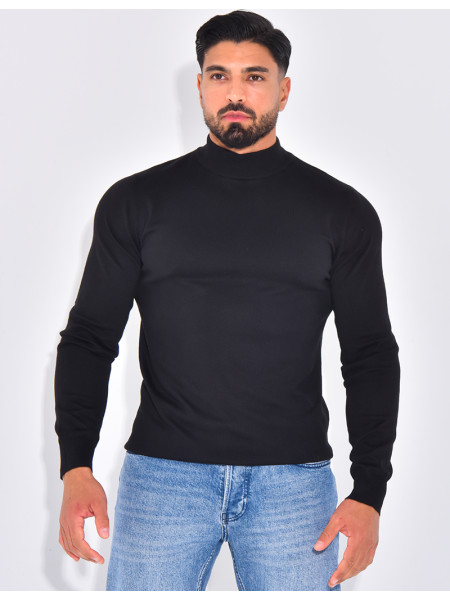 Pull fin à petit col