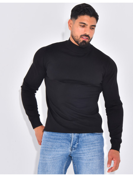 Pull fin à petit col