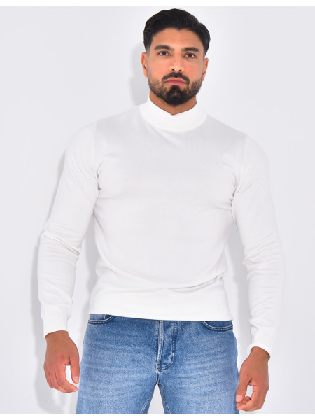 Pull fin à petit col