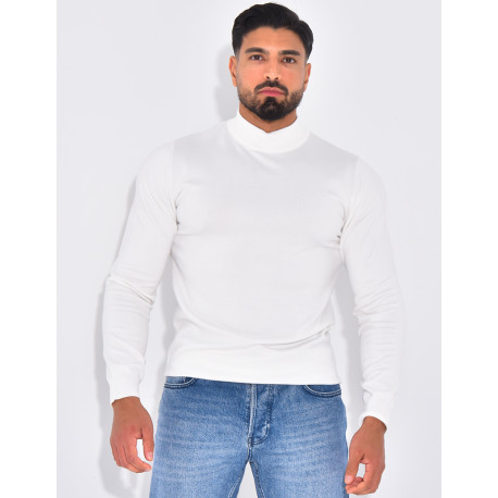 Pull fin à petit col