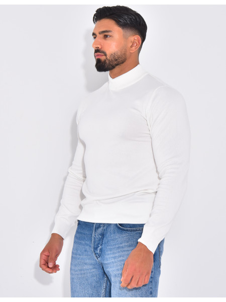 Pull fin à petit col