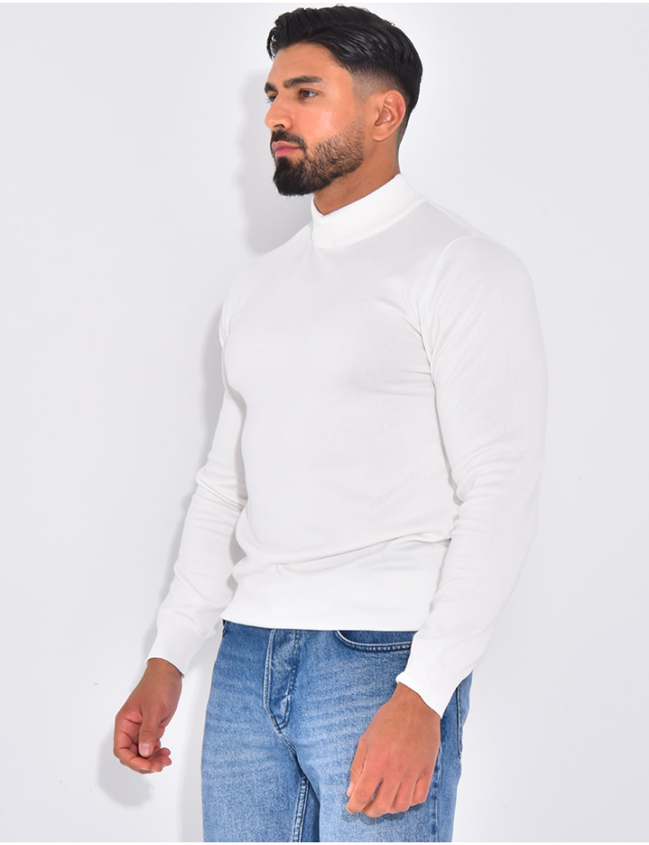 Pull fin à petit col