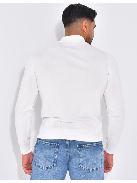 Pull fin à petit col