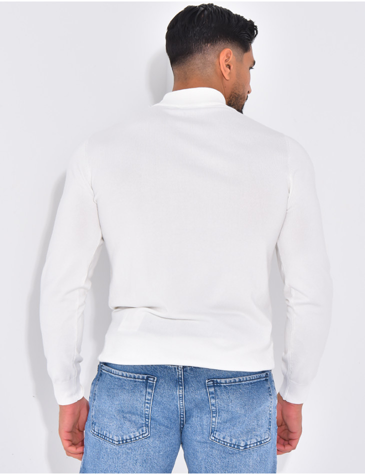 Pull fin à petit col