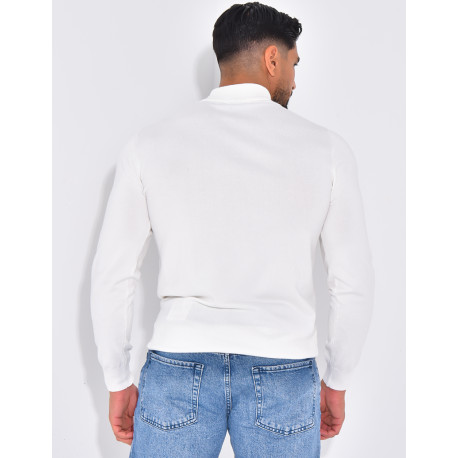 Pull fin à petit col