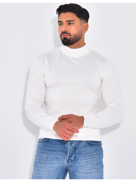 Pull fin à petit col