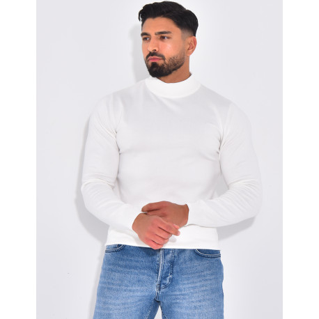 Pull fin à petit col