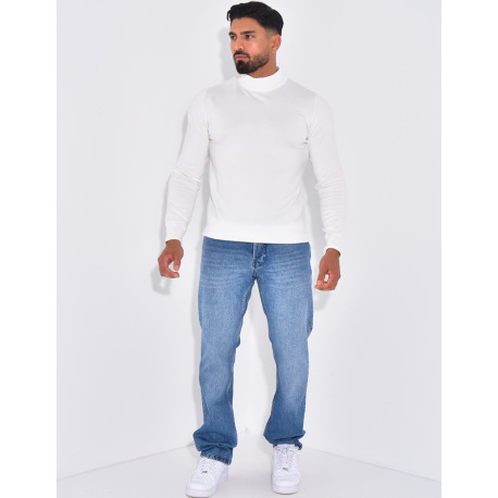 Pull fin à petit col