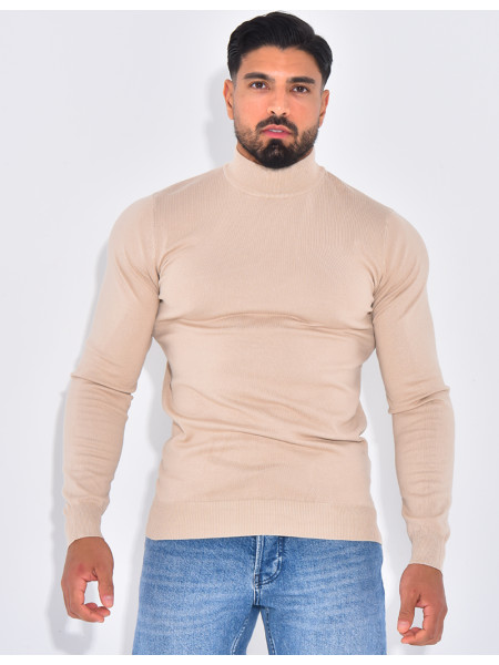 Pull fin à petit col