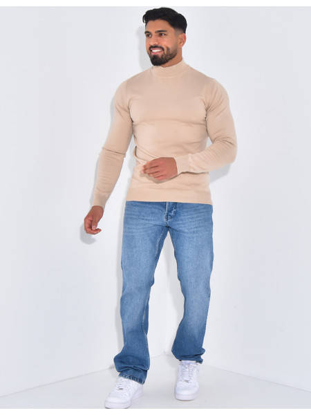 Pull fin à petit col