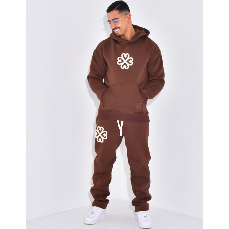 Ensemble de jogging pantalon et sweat à capuche à motif