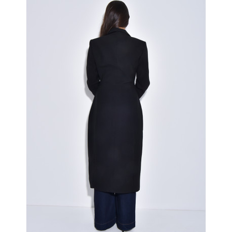 Manteau très cintré à boutons dorés