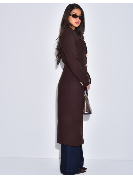 Manteau très cintré à boutons dorés