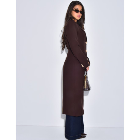 Manteau très cintré à boutons dorés