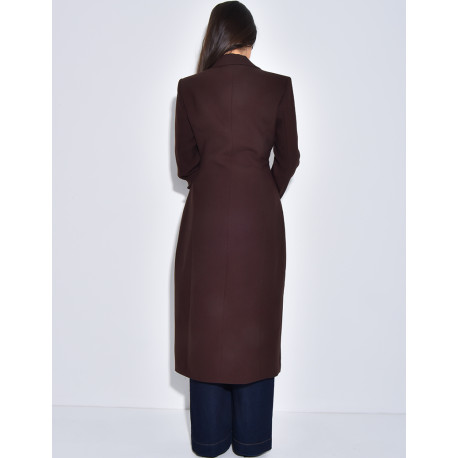 Manteau très cintré à boutons dorés