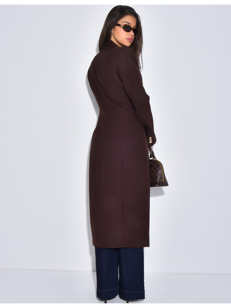 Manteau très cintré à boutons dorés