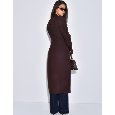 Manteau très cintré à boutons dorés