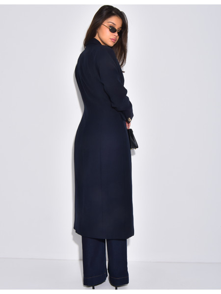 Manteau très cintré à boutons dorés