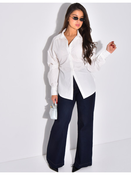 Chemise manches longues cintrée à la taille