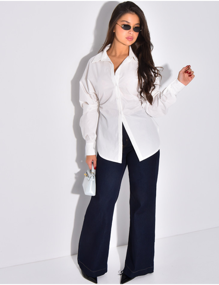 Chemise manches longues cintrée à la taille