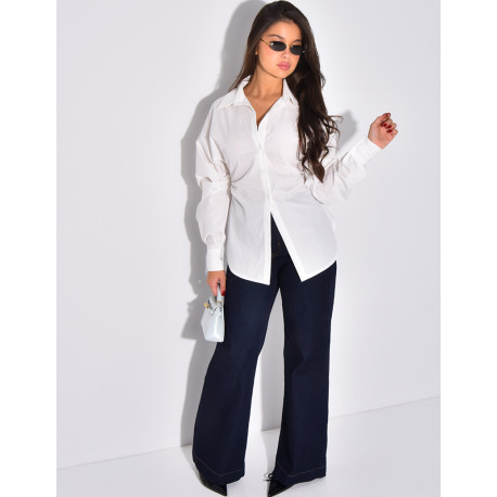 Chemise manches longues cintrée à la taille