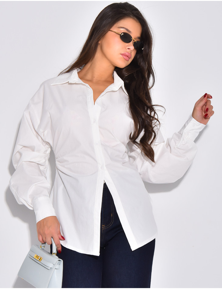 Chemise manches longues cintrée à la taille
