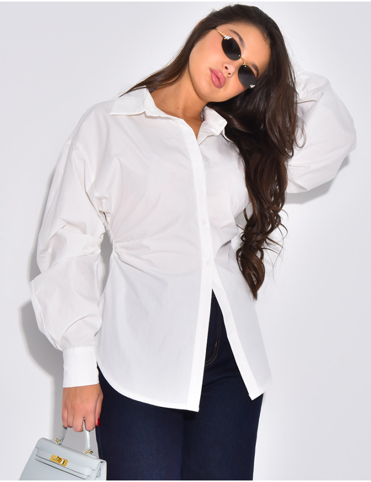 Chemise manches longues cintrée à la taille