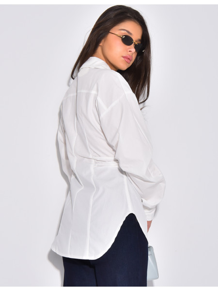Chemise manches longues cintrée à la taille
