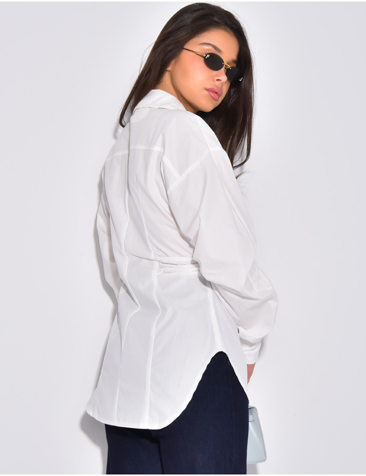 Chemise manches longues cintrée à la taille