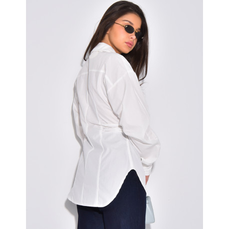 Chemise manches longues cintrée à la taille