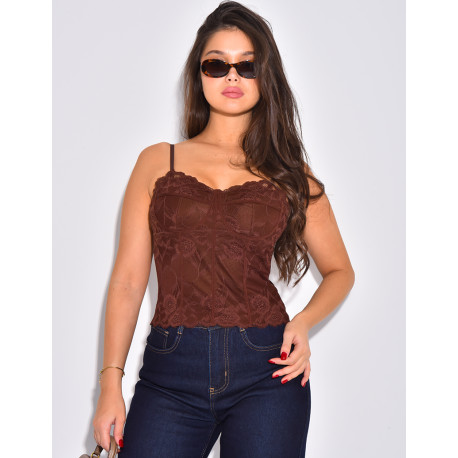 Small lace bustier top
