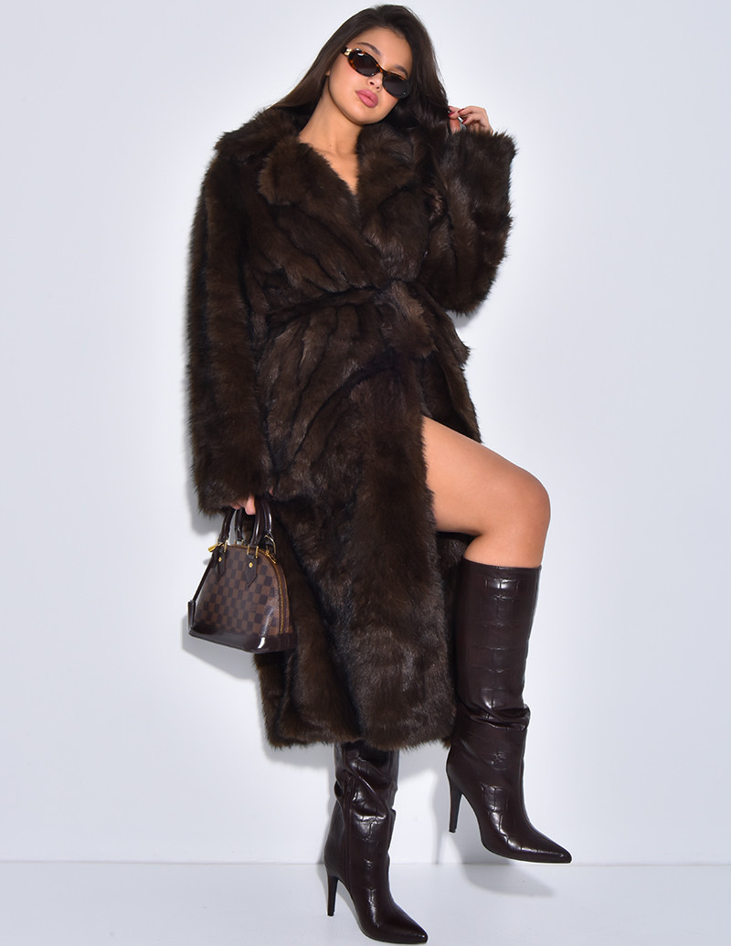 Manteau long en fausse...