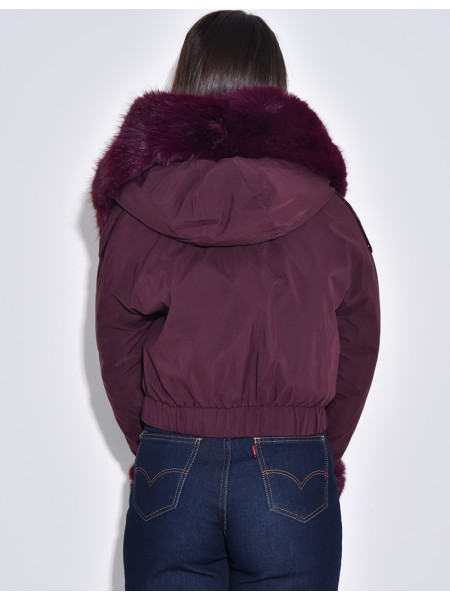 Doudoune courte à fourrure amovible