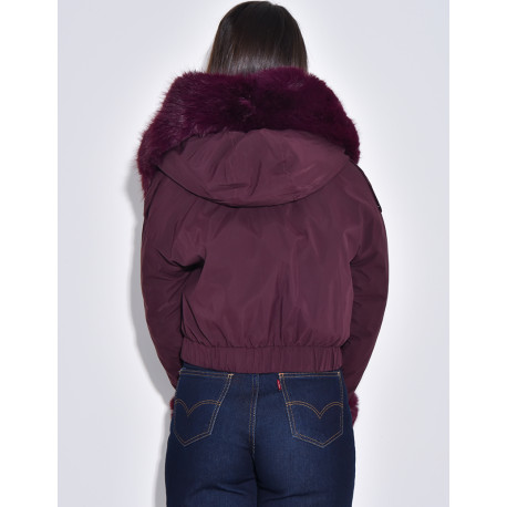 Doudoune courte à fourrure amovible