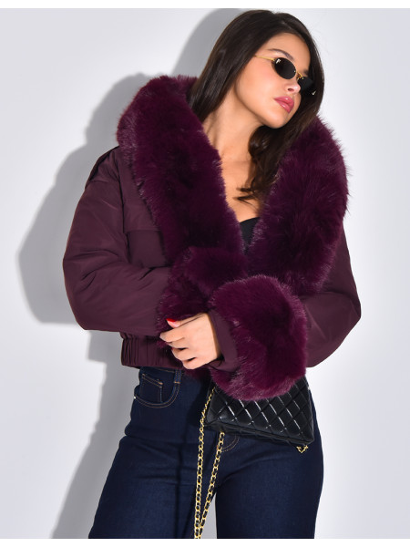 Doudoune courte à fourrure amovible