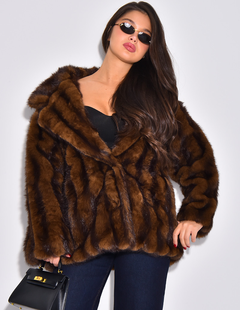 Manteau mi-long en fausse...