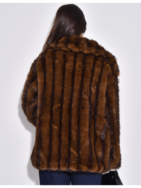 Manteau mi-long en fausse fourrure