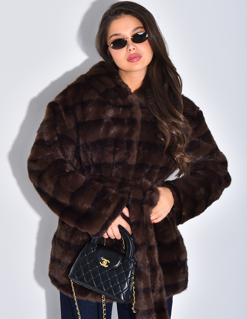 Manteau mi-long en fausse...