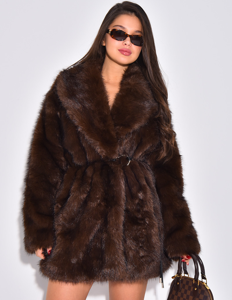 Veste mi-longue en fausse...