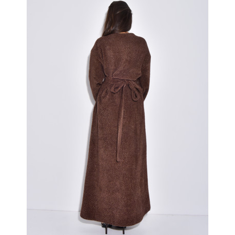 Weiches, im Rücken zu bindendes Wickelkleid