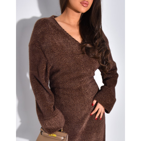 Weiches, im Rücken zu bindendes Wickelkleid