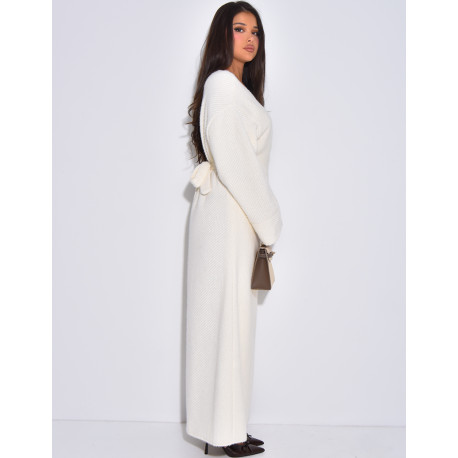 Weiches, im Rücken zu bindendes Wickelkleid