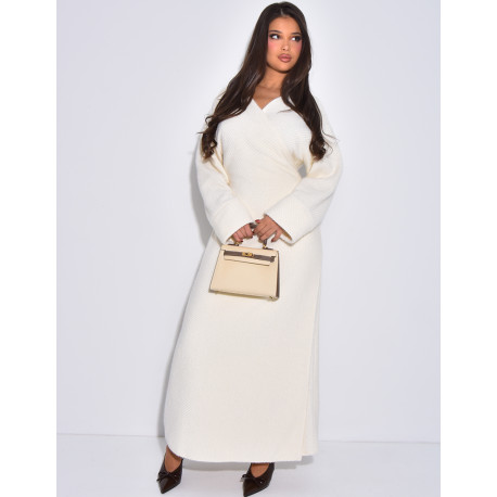 Weiches, im Rücken zu bindendes Wickelkleid