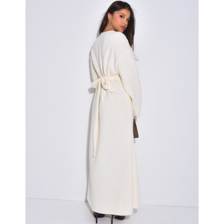 Weiches, im Rücken zu bindendes Wickelkleid