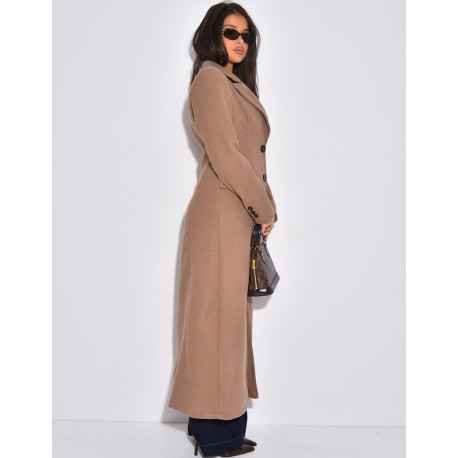 Manteau long en laine cintré