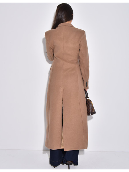 Manteau long en laine cintré